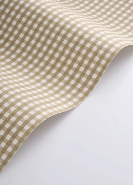 Casadeco 202062201 Tailor Made Gingham Charm Camel - tapeta imitująca tkaninę w kratę