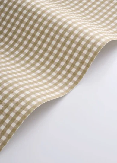 Casadeco 202062201 Tailor Made Gingham Charm Camel - tapeta imitująca tkaninę w kratę