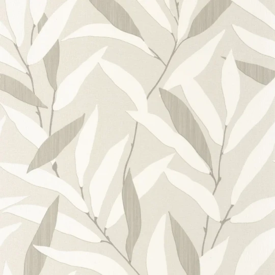 Casadeco 201950710 Rituel Alba Blanc Craie - tapeta w liście bambusa