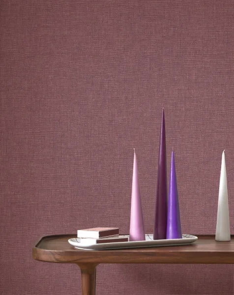 Casadeco 201175454 So Color 6 Caractere Aubergine - tapeta jednolita imitująca len