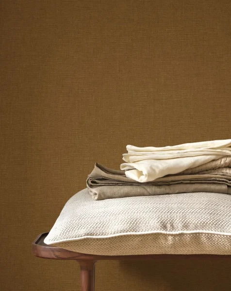 Casadeco 201172424 So Color 6 Caractere Beige Cognac - tapeta jednolita imitująca len