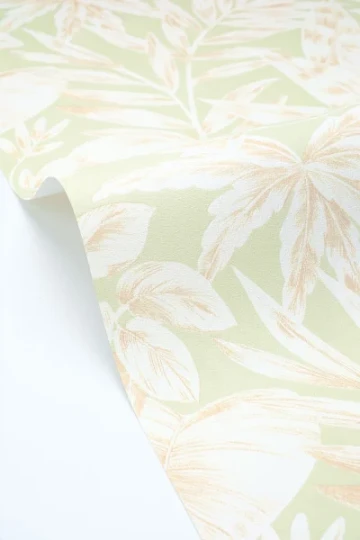 Caselio 107367046 Elea Kalea Vert Amande - tapeta w liście