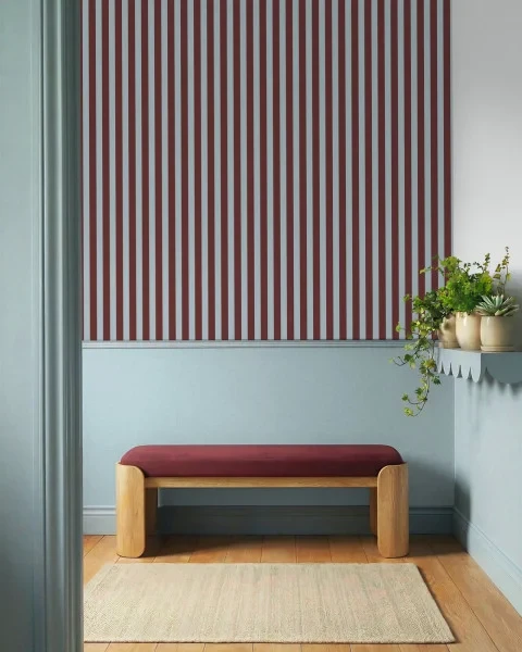 Caselio 103226145 Maison Simeon Uni Mat Bleu fumee - tapeta imitująca len