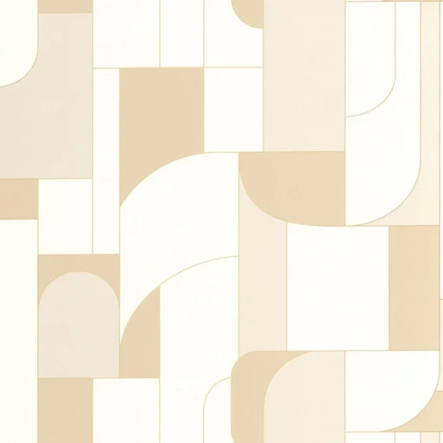 Caselio 107390387 Maison Simeon Achille Blanc beige - tapeta geometryczna