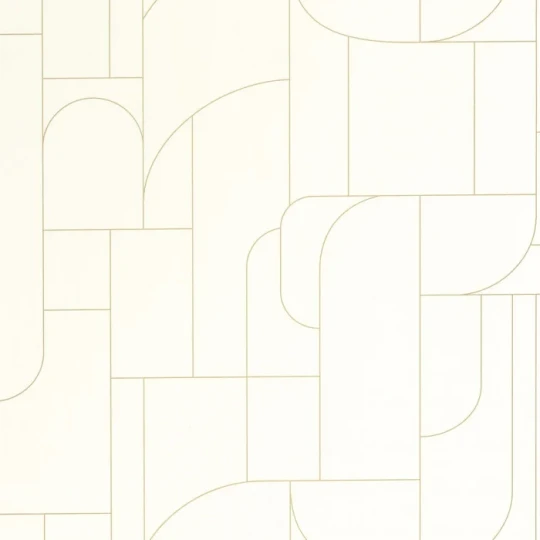 Caselio 107390199 Maison Simeon Achille Blanc or - tapeta geometryczna