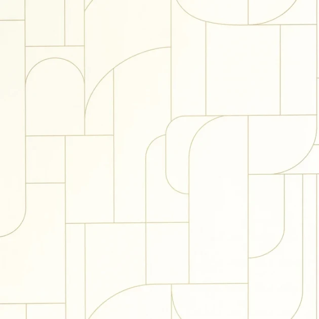 Caselio 107390199 Maison Simeon Achille Blanc or - tapeta geometryczna