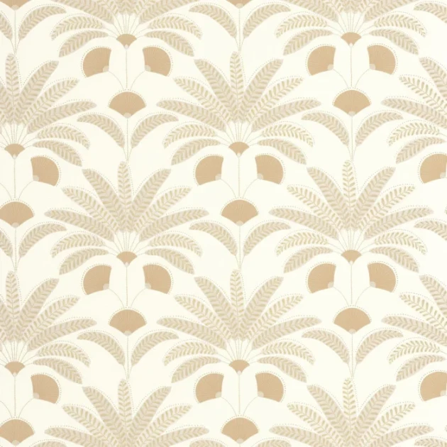 Caselio 107400103 Maison Simeon Gisele Jaune - tapeta w liście palmowe art deco