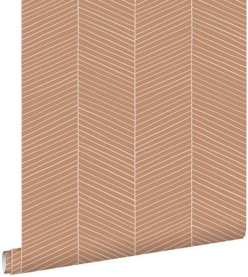Esta 139357 Bloom Herringbone light terracotta - tapeta w jodełkę