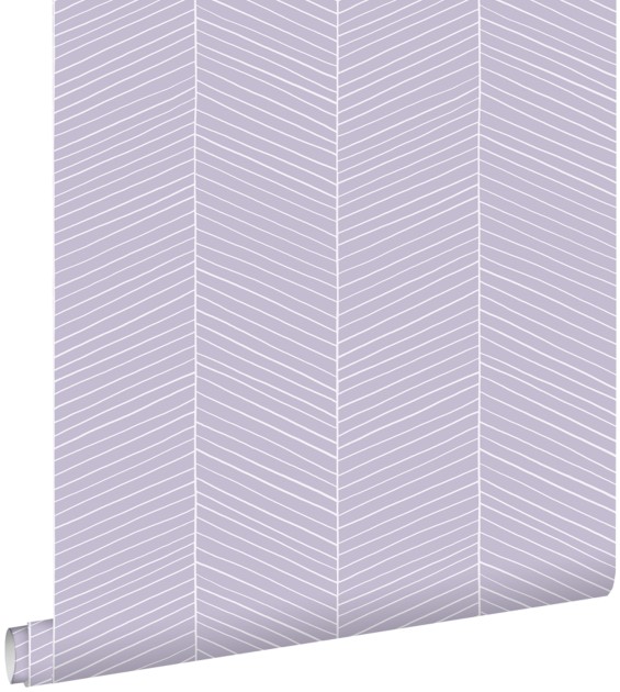 Esta 139451 Bloom Herringbone lilac purple - tapeta w jodełkę