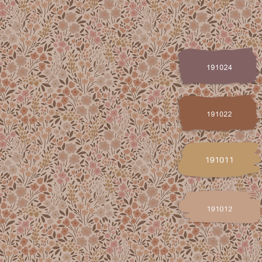 Esta 139700 Bloom Flowers terracotta pink - tapeta w kwiaty i liście