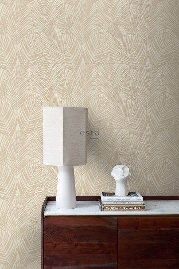 Esta 139430 Bloom Palm leafs light beige - tapeta w duże liście palmowe