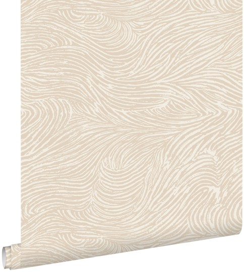 Esta 139660 Bloom 3D waves light beige - tapeta w organiczne linie