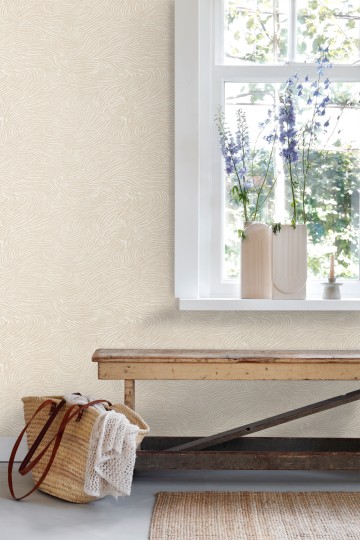Esta 139660 Bloom 3D waves light beige - tapeta w organiczne linie