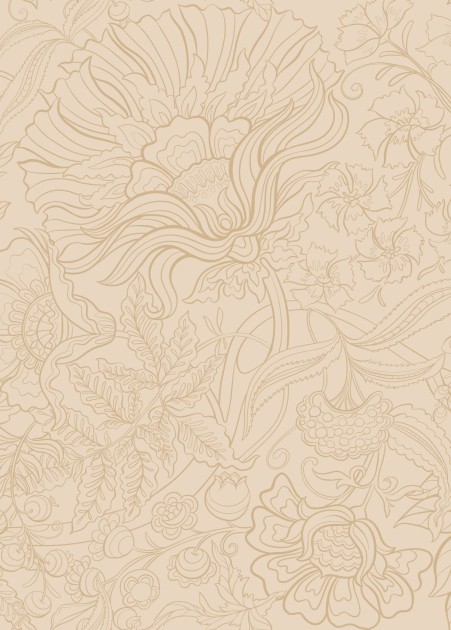 Esta 159411 Bloom Mural flowers beige - mural w minimalistyczne kwiaty