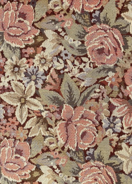 Esta 159409 Bloom Mural embroidered floral pattern pink and green - mural imitujący haftowane róże