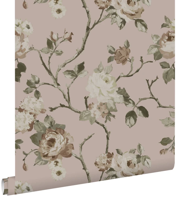 Esta 139407 Bloom Vintage flowers antique pink - tapeta w kwiaty