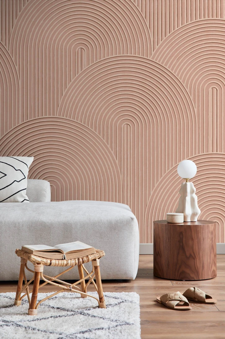 Esta 159383 Bloom Mural 3D print terracotta pink - mural w łuki