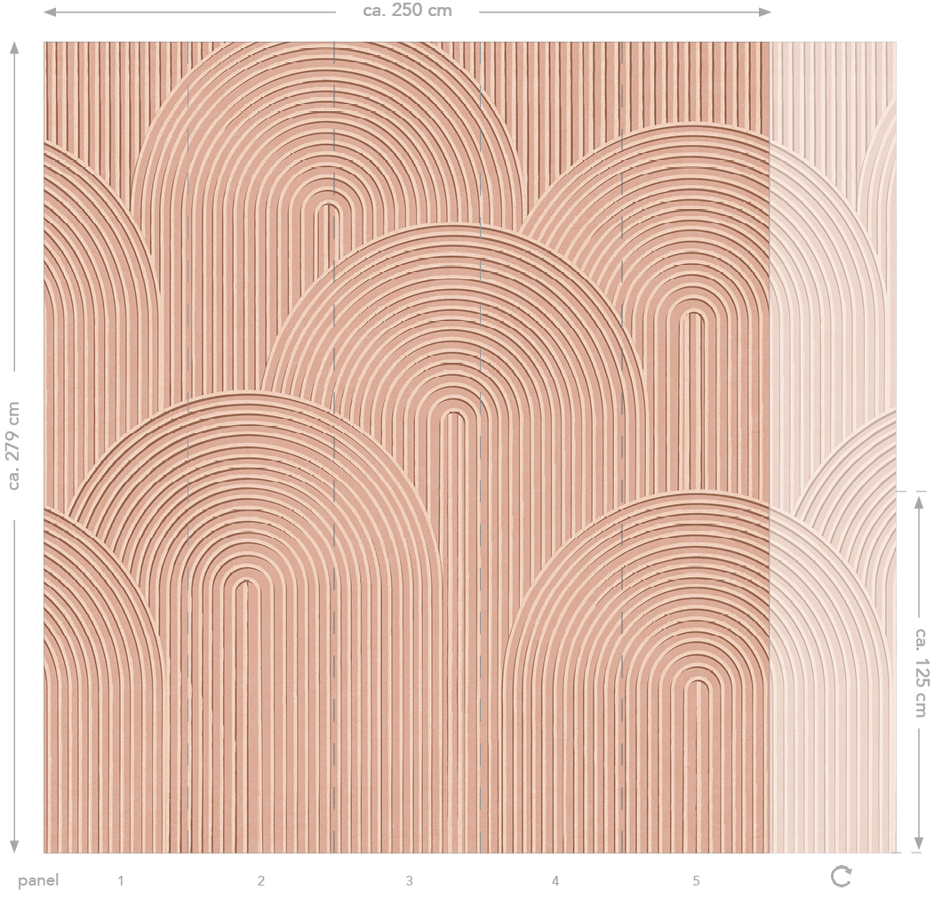 Esta 159383 Bloom Mural 3D print terracotta pink - mural w łuki