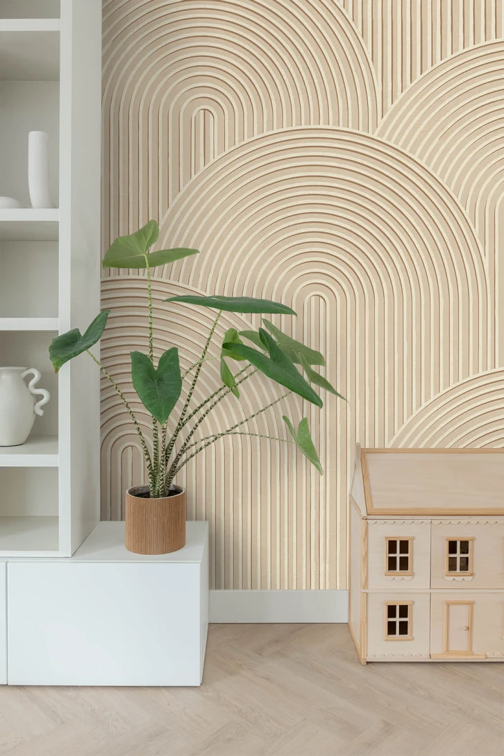 Esta 159382 Bloom Mural 3D print sand beige - mural w łuki