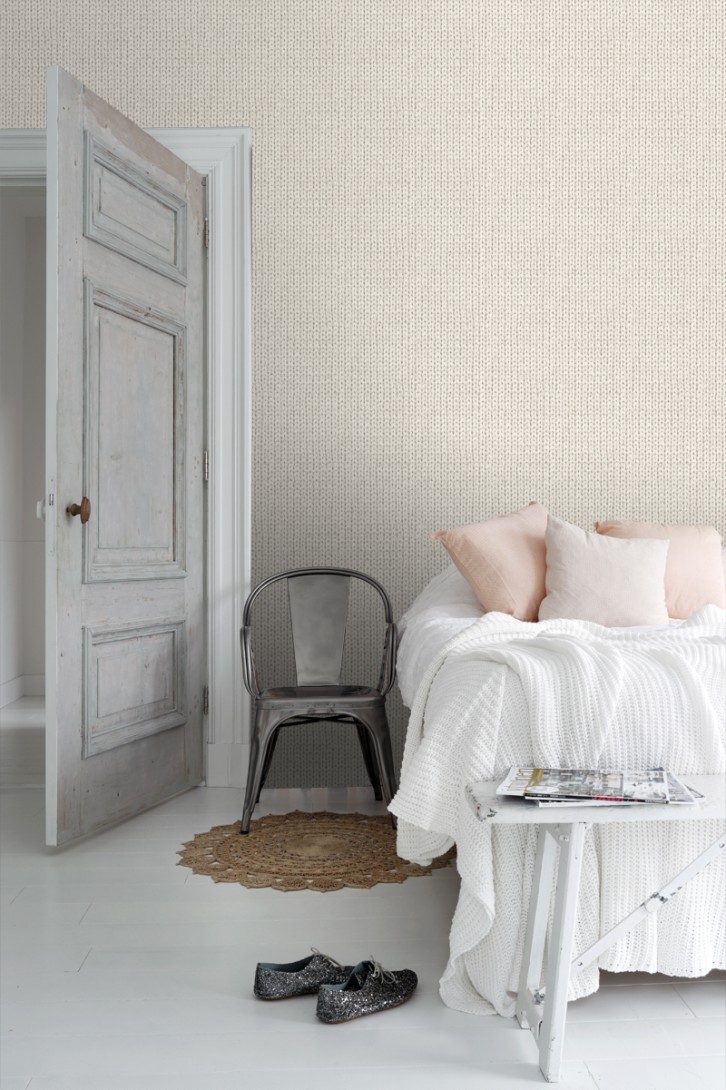 Esta 137720 Pretty Nostalgic knitted beige - tapeta imitująca pleciony materiał