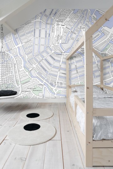 Esta 157712 XL² Photowalls map of Amsterdam gray and blue - mural w mapę Amsterdamu