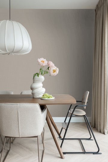 Esta 127645 Isabelle plain mat with linen texture taupe - tapeta imitująca len