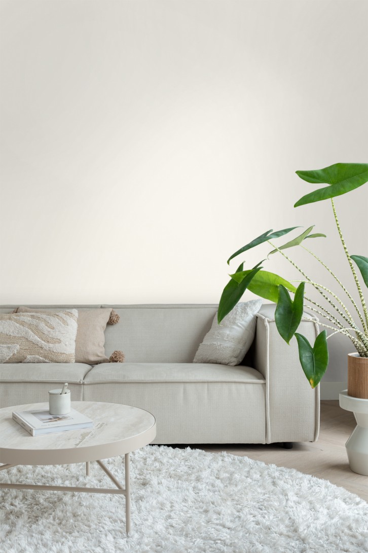 Esta 127641 Isabelle plain mat with linen texture cream white - tapeta imitująca len
