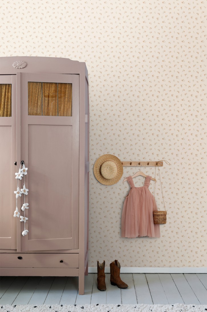 Esta 139833 Pom Pom Pie Vintage flowers Sand beige - tapeta w drobne kwiaty