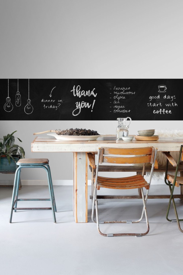 Esta 155001 Pom Pom Pie Magnetic chalkboard wallpaper black - magnetyczna tapeta kredowa