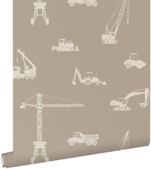 Esta 139970 Pom Pom Pie Vehicles taupe - tapeta w pojazdy