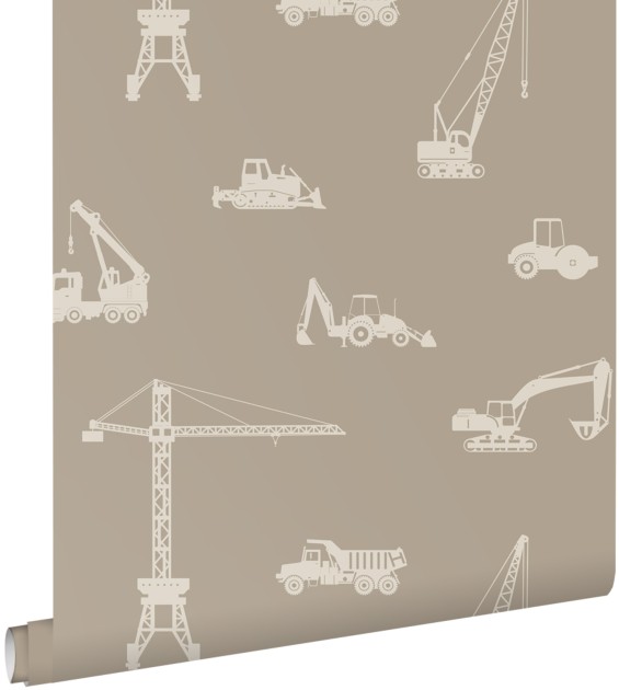 Esta 139970 Pom Pom Pie Vehicles taupe - tapeta w pojazdy
