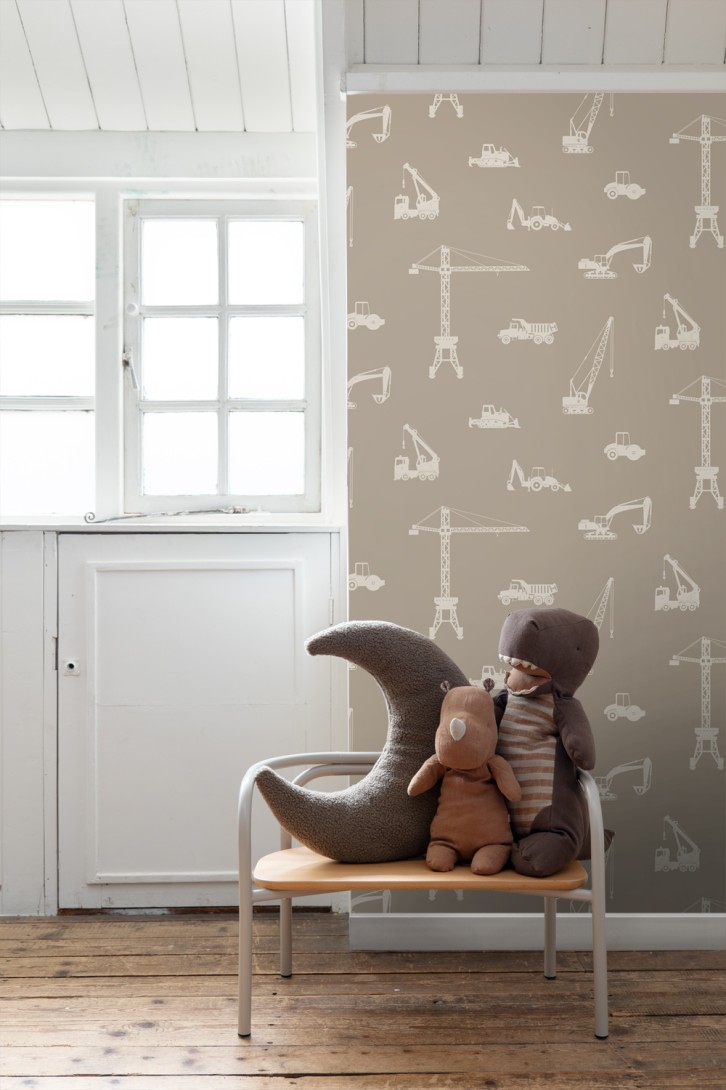 Esta 139970 Pom Pom Pie Vehicles taupe - tapeta w pojazdy