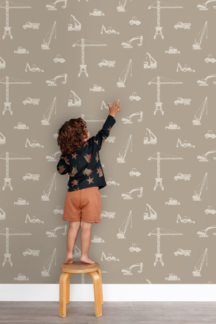 Esta 139970 Pom Pom Pie Vehicles taupe - tapeta w pojazdy
