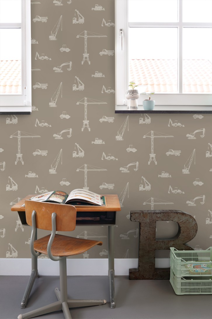Esta 139970 Pom Pom Pie Vehicles taupe - tapeta w pojazdy