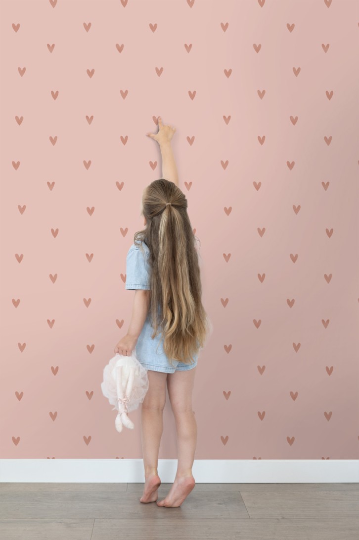Esta 139770 Pom Pom Pie Little hearts pink - tapeta w serca