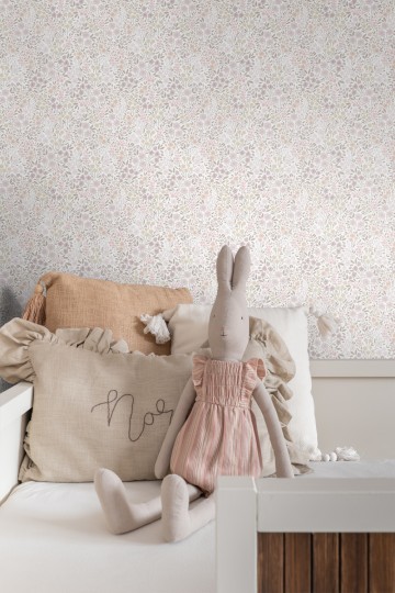 Esta 139531 Pom Pom Pie Flowers lilac pink - tapeta w drobne kwiaty