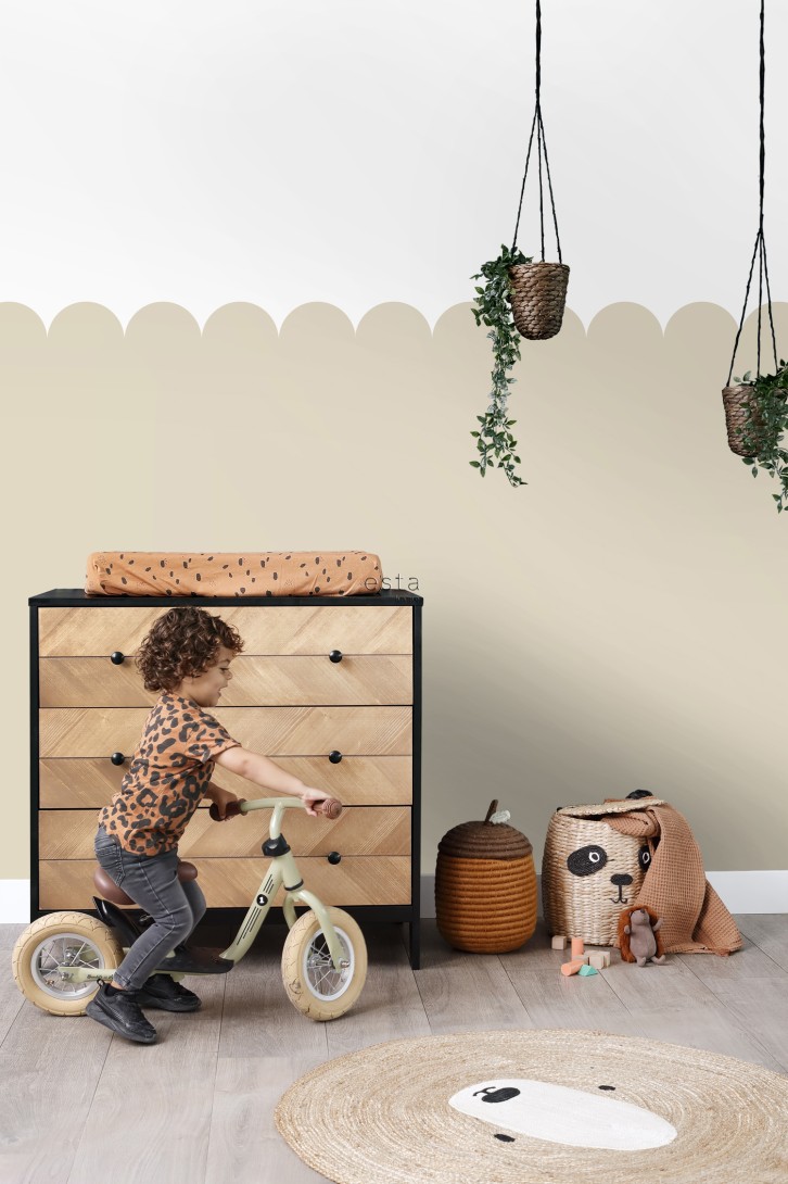 Esta 159231 Pom Pom Pie Scalloped wall sand beige - mural w fale