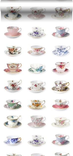 Esta 158111 Pretty Nostalgic XXL cups and saucers multi color - tapeta w filiżanki