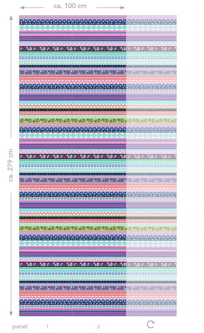 Esta 158107 Walls for Kids XL2 Little bows multi color - mural dla dzieci w paski eklektyczne