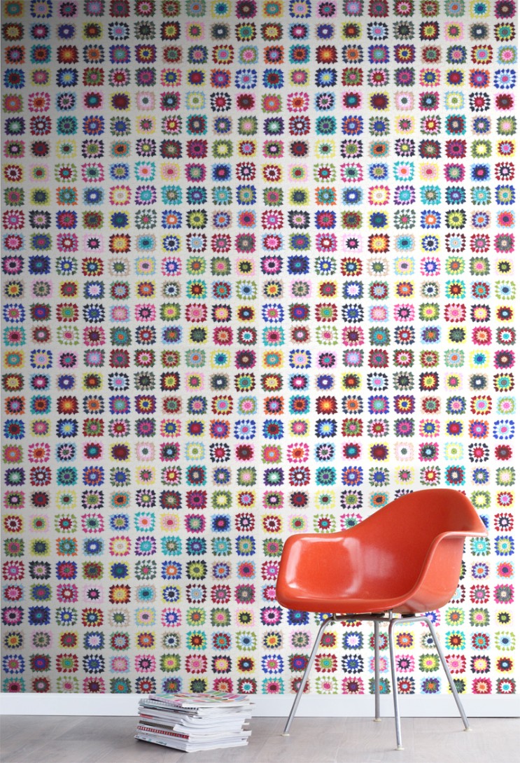 Esta 158112 XL² Photowalls crochet blanket multi color - mural imitujący szydełkowany koc