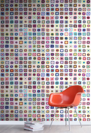 Esta 158112 XL² Photowalls crochet blanket multi color - mural imitujący szydełkowany koc