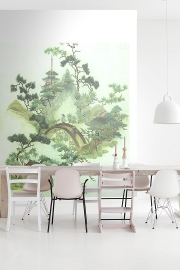 Esta 158114 XL² Photowalls chinoiserie green and brown - mural w stylu chinoiserie