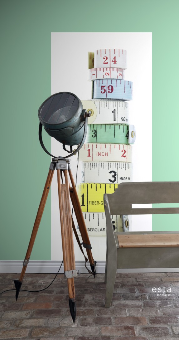 Esta 156501 Stripes XL tape measure yellow white green and blue - mural w miary krawieckie