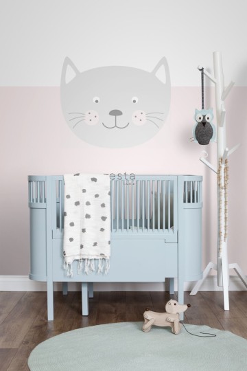 Esta 158970 Wall Wonders animal heads light gray - tapeta naklejka dziecięca z motywem kota