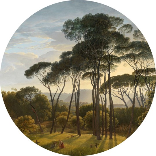 Esta 158987 Wall Wonders Italian landscape dark green - okrągły mural we włoski krajobraz