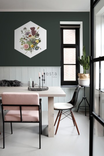 Esta 158998 Wall Wonders bouquet green pink and yellow - mural naklejka w bukiet kwiatów
