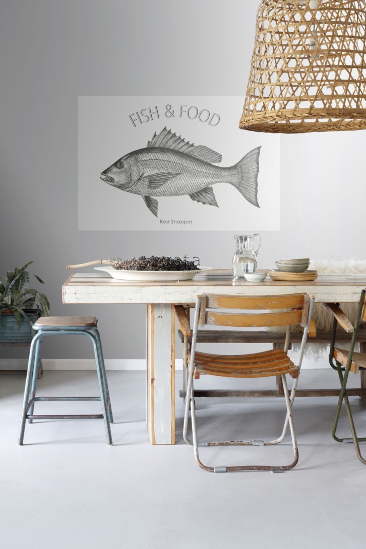 Esta 159043 Wall Wonders Fish black - tapeta naklejka w rybę