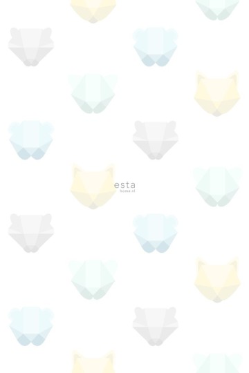 Esta 158856 Walls for Kids XL2 Animal heads mint green blue and gray - mural dla dzieci w zwierzęta