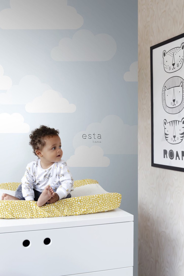 Esta 158842 Walls for Kids XL2 Little clouds light blue - mural dla dzieci w chmury