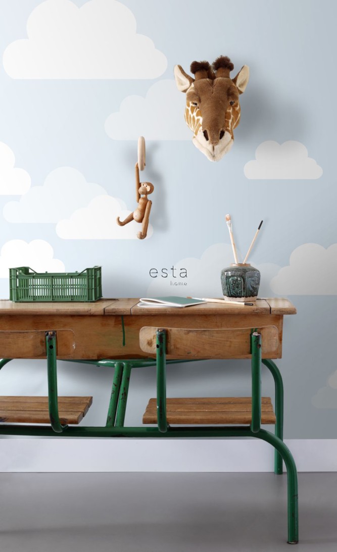 Esta 158842 Walls for Kids XL2 Little clouds light blue - mural dla dzieci w chmury